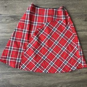 Hanna Andersson Women’s Red Plaid A-Line Lined Skirt Size M